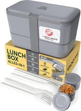 Umami Boîte à Lunch pour Adultes, Boîte à Bento Fermable 4 Couverts et Compartiments, Boîte à Lunch Adulte, Récipient à Salade à Emporter, Boîte à Lunch Pique-Nique/Bureau, Gris Charbon, 1500 ML Naty Shop Boîtes de Conservation des Aliments Gris Charbon L - 1500 ml Empilables les unes dans les autres