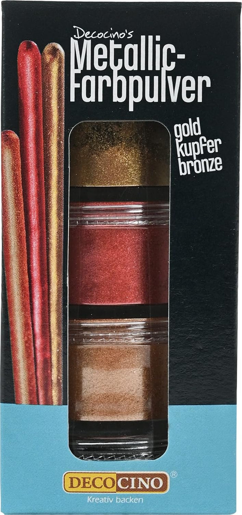 Poudre colorante pastel métallique DECOCINO (3X2G) – Bleu, Lilas et Rose – Poudre colorante alimentaire – Poudre pailletée adaptée pour fondant comme décoration de gâteaux et décoration de gâteaux !