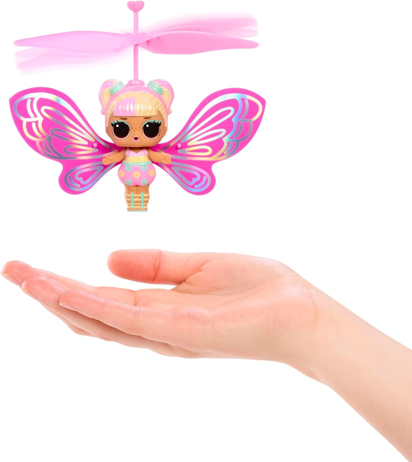 Mdr Surprise ! Magic Flyers Fairies Tots - Flower Child - Comprend 1 poupée et 1 baguette magique dans un paquet en forme de fleur, 2 à collectionner, Rose