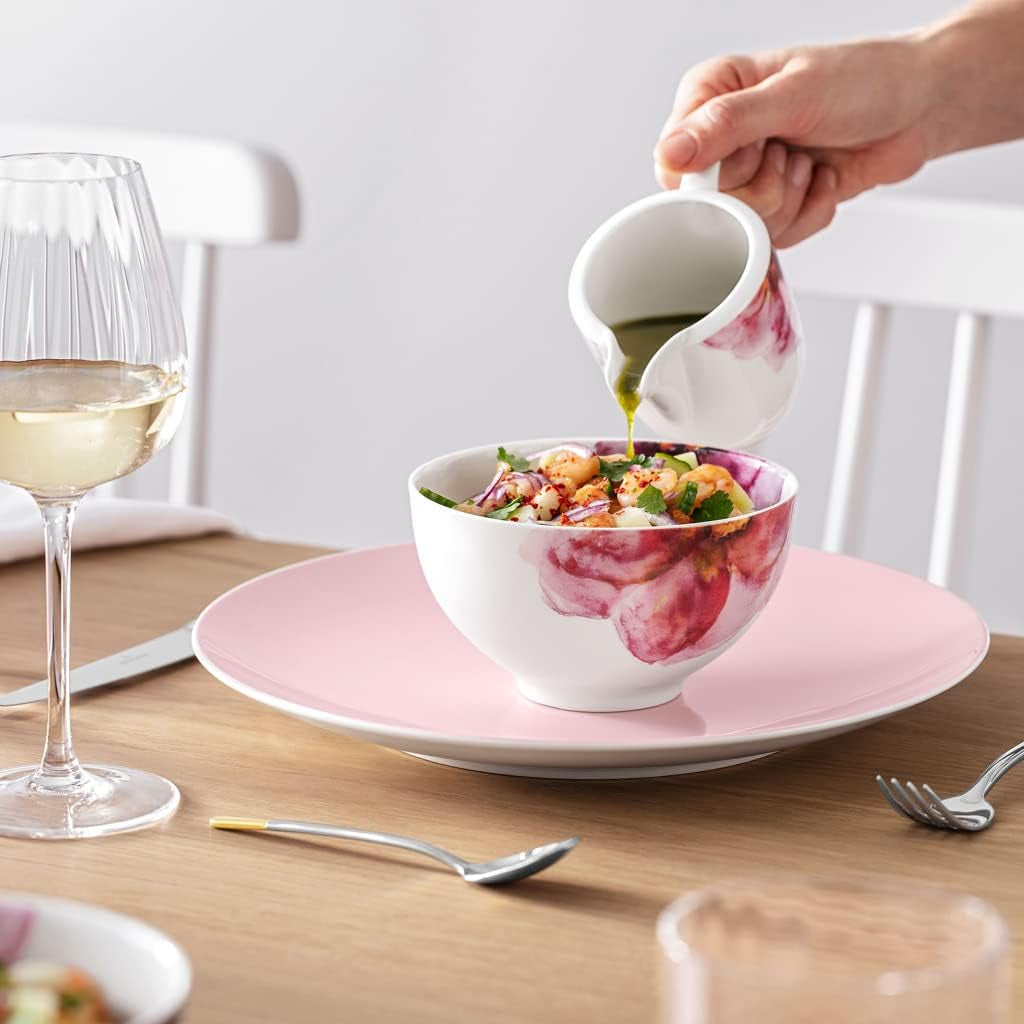 Villeroy & Boch - Tasse à lait Rose Garden, 280 ml, Porcelaine Premium, blanc/rose