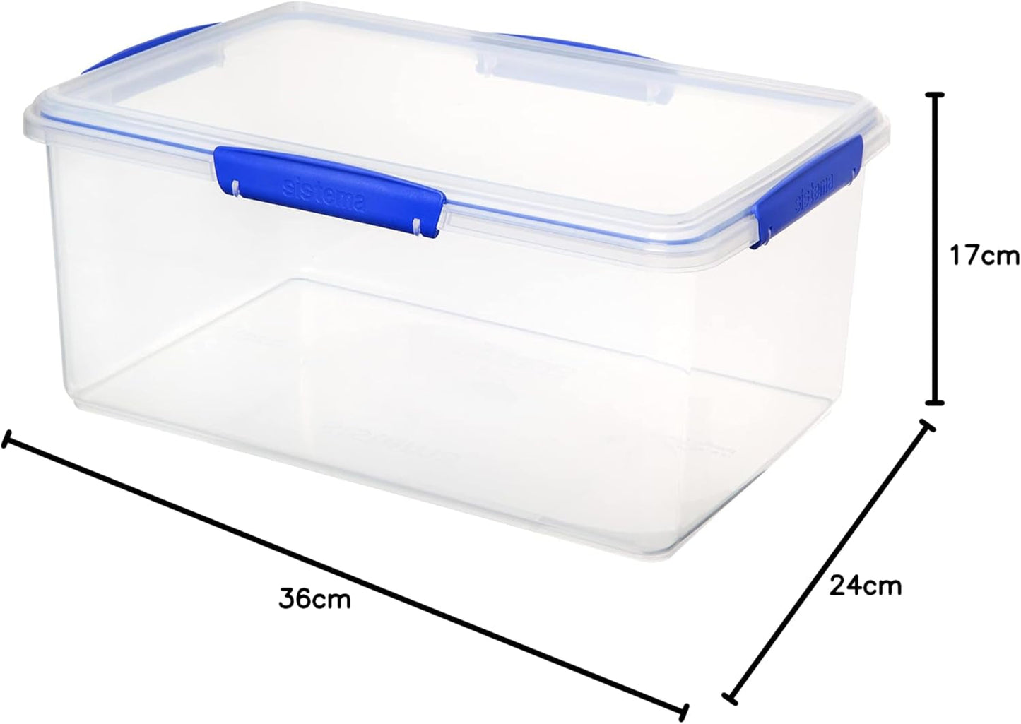 Pot pour le stockage des aliments KLIP IT System | 9,67 litres | Pot de conservation empilable et hermétique avec couvercle, adapté au réfrigérateur/congélateur | Plastique sans BPA | clips bleus | 1 pièce (paquet de 4) boîtes de conservation alimentaire Naty Shop