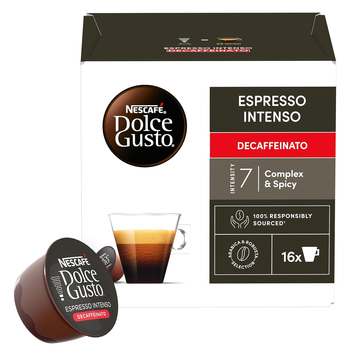 Nescafé Dolce Gusto Café Dolce Gusto Espresso Intenso Desc. | Nestlé Pack 3 Kisten Mit 18 Kapseln,Die Jewells 16 Einheit(3er Pack)