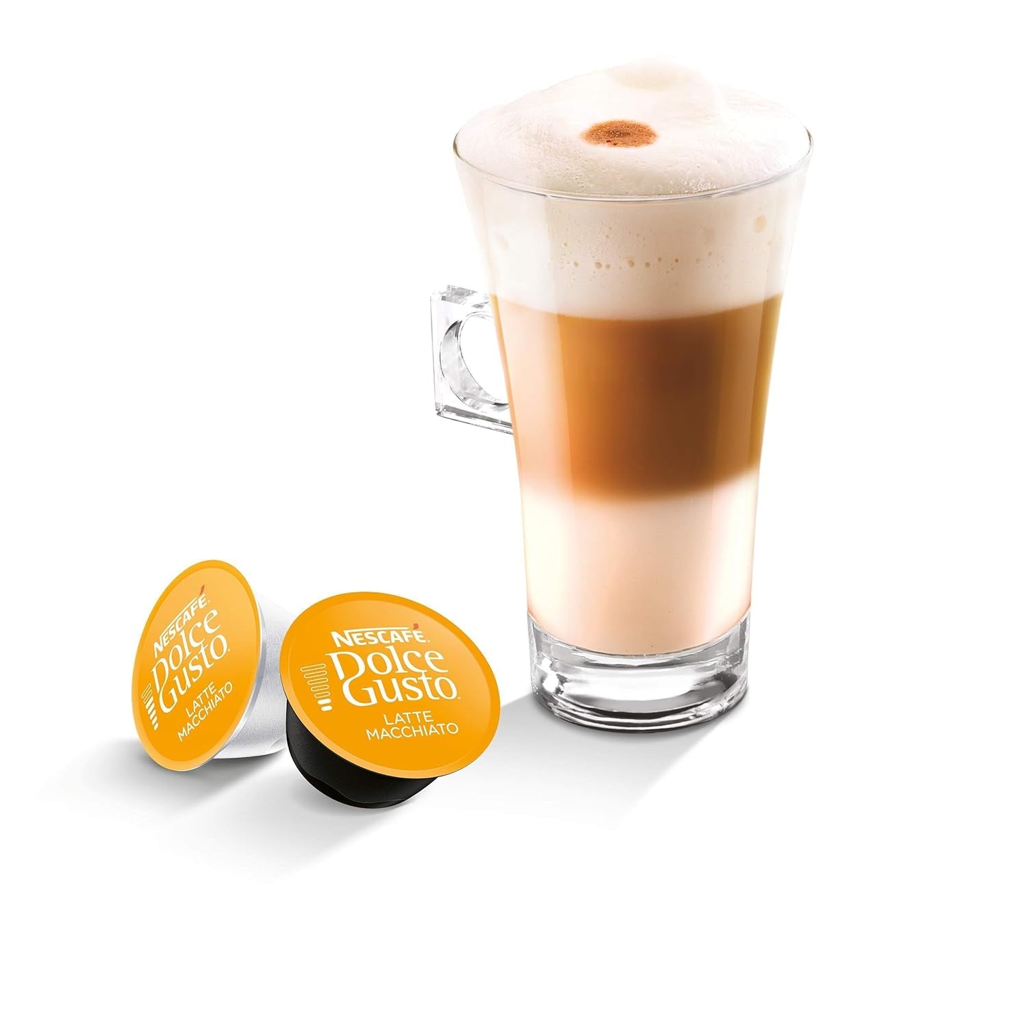 NESCAFÉ Dolce Gusto Latte Macchiato, 48 capsules de café, espresso aromatique, 3 étapes - Köstlichkeit aus feinem Milchschaum, capsules de gel aromatique, paquet de 9 (3x16 capsules)