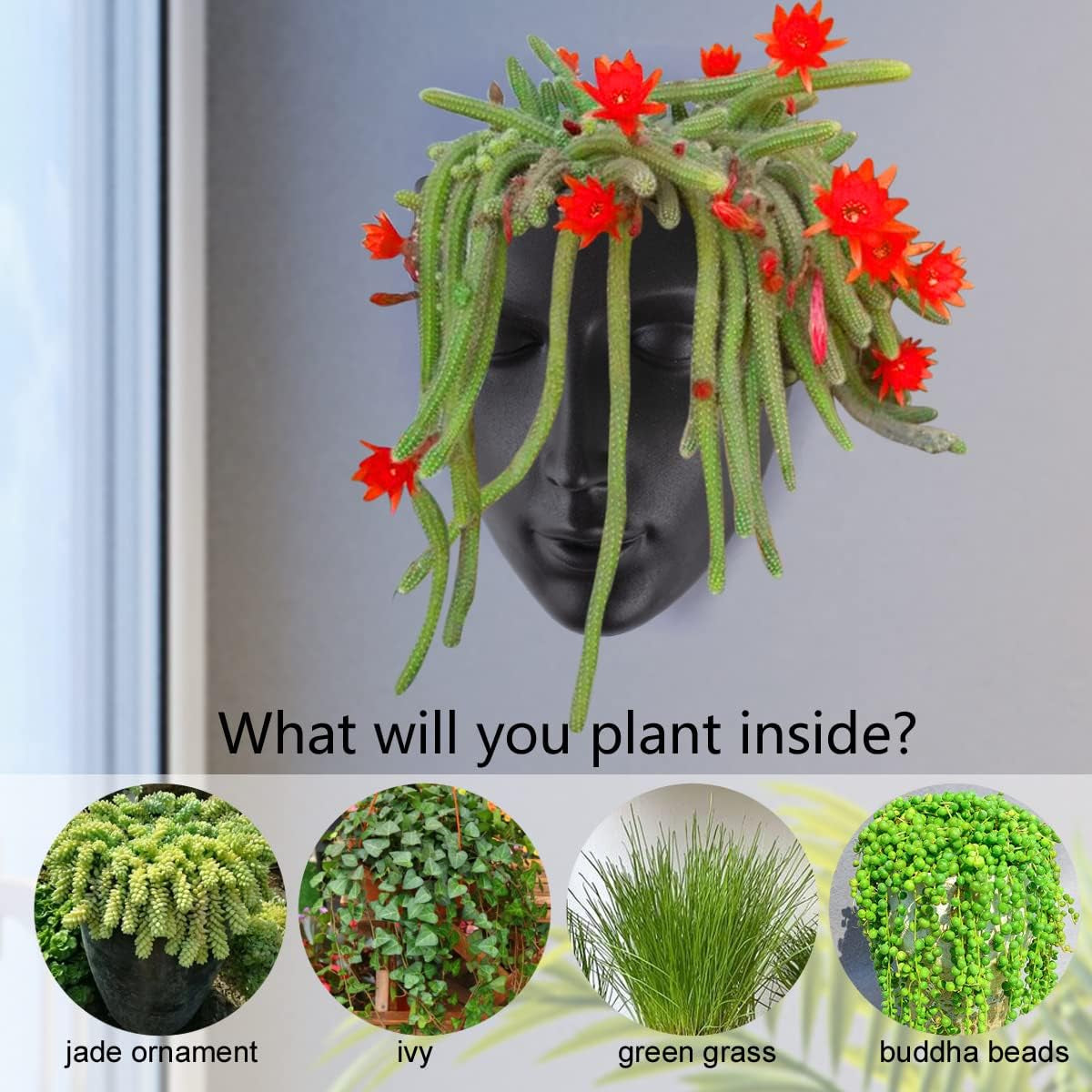 Notakia Pot de fleurs mural à facettes pour intérieur et extérieur avec drainage pour plantes grasses, cactus et petites plantes, décoration unique pour la maison, cadeau pour les amis et la famille