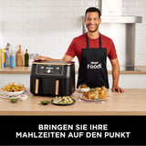 Friteuse à air double zone Ninja Foodi AF400EUCP MAX, friteuse à air 9,5 L, 2 compartiments, avec pinces, revêtement antiadhésif électroménager Naty Shop