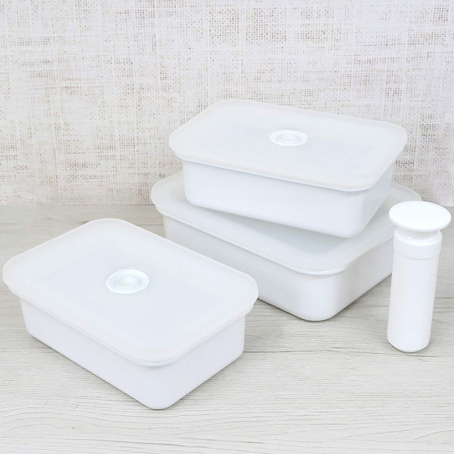 Boîte de conservation sous vide émaillée | XL| 1,85L | 23,5 x 17,5 x 7 cm | garde les aliments frais beaucoup plus longtemps | protège les aliments contre les bactéries et les infestations fongiques | sans pompe à vide Boîtes de conservation alimentaire Naty Shop