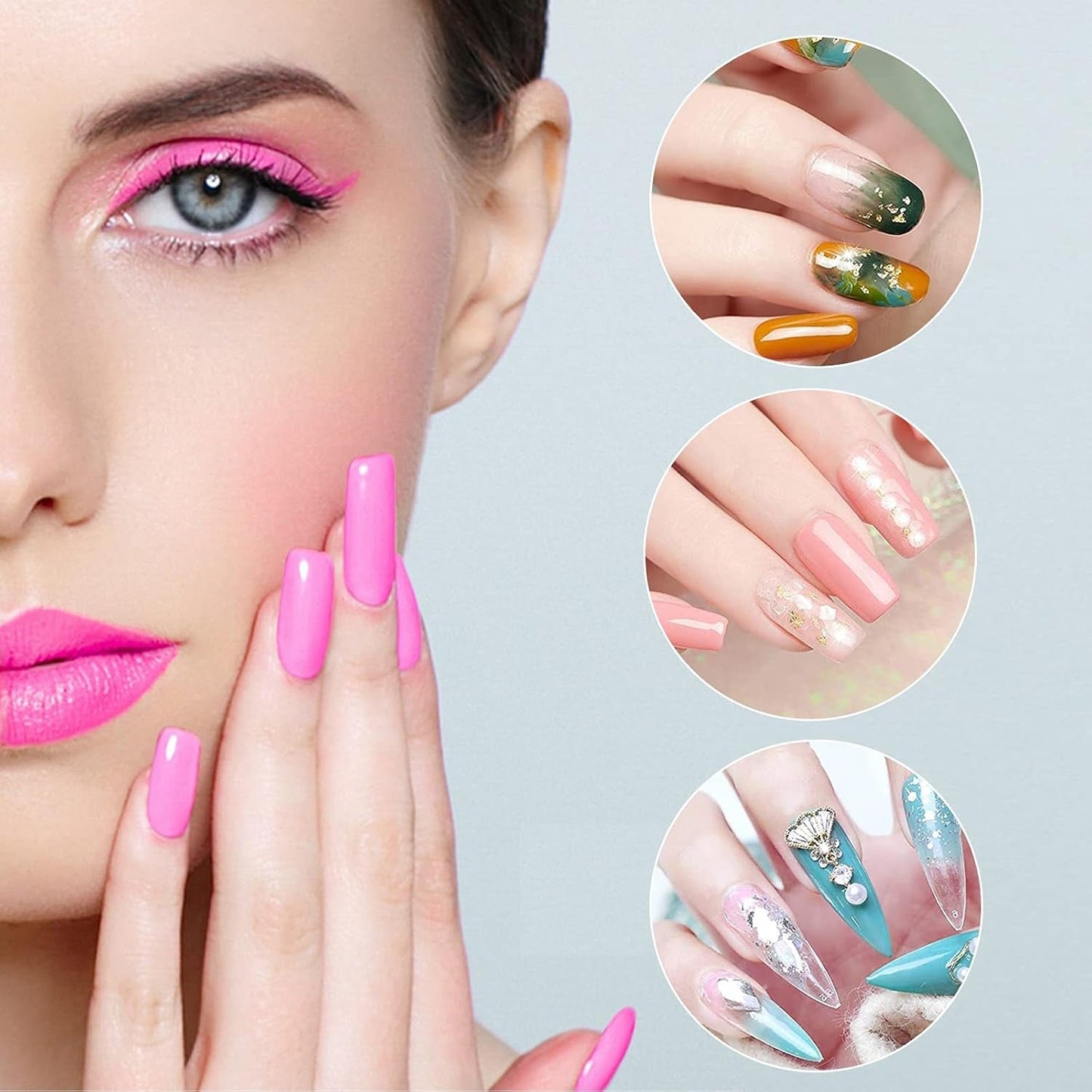 Ensemble de 120 formes d'ongles, extensions d'ongles, formes d'ongles en gel, ensemble de formes d'ongles avec brosse à double tête et lime à ongles avec clips, pour ongles en gel