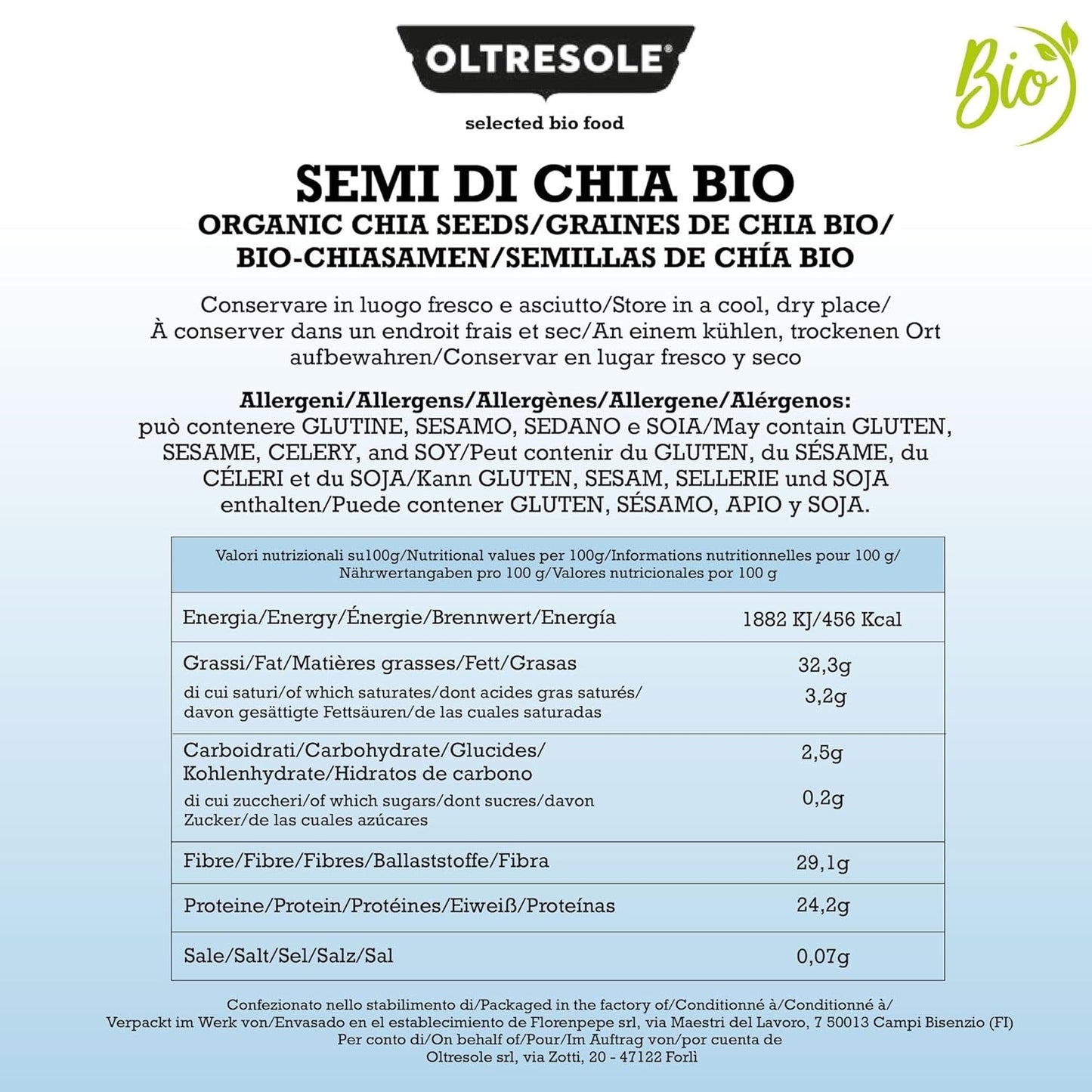 - Graines de chia bio 3 kg - Graines oléagineuses brutes bio, source de protéines et de fibres, naturellement sans gluten, idéales pour les salades ou pâtisseries enrichies, emballage pratique