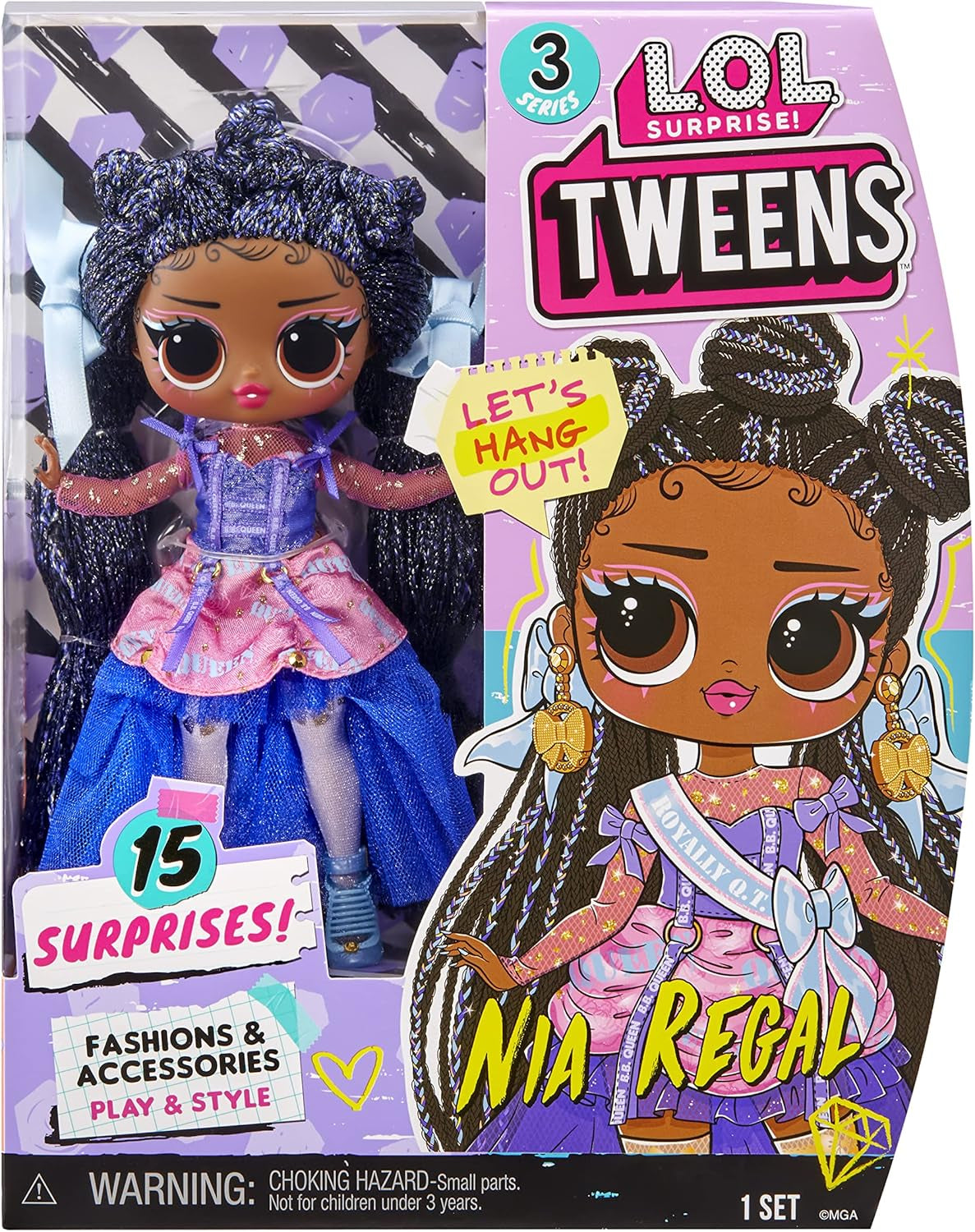 Mdr Surprise ! Tweens Fashion Doll Série 3 - Poupée NIA Regal 15 cm avec surprises : tenues extravagantes, accessoires et plus encore. Excellent cadeau de collection pour garçons et filles de 18 ans et plus 584087