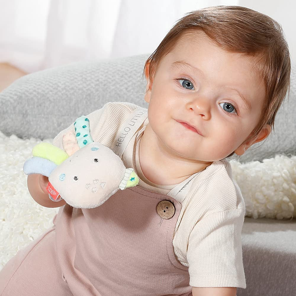 Fehn jouet pieuvre cloche - hochet, couinement, jouet de motricité - jouet en peluche pour bébés avec tissu doux - jouet pour bébés et tout-petits à partir de 0 mois Baby Toys Naty Shop