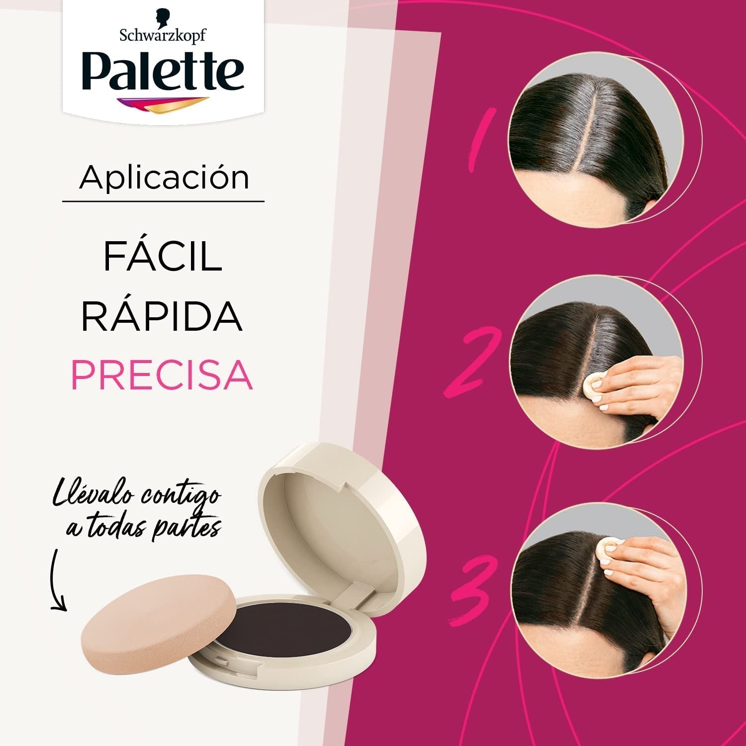 Palette Compact Root Retouch Retouch Root Powder, compacte, marron, 1 pièce Teinture pour cheveux Naty Shop