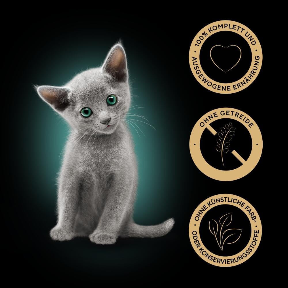 Nourriture humide Sheba pour chatons, en sachets assortis, au saumon (MSC) et poulet en sauce, multipack 40x85g