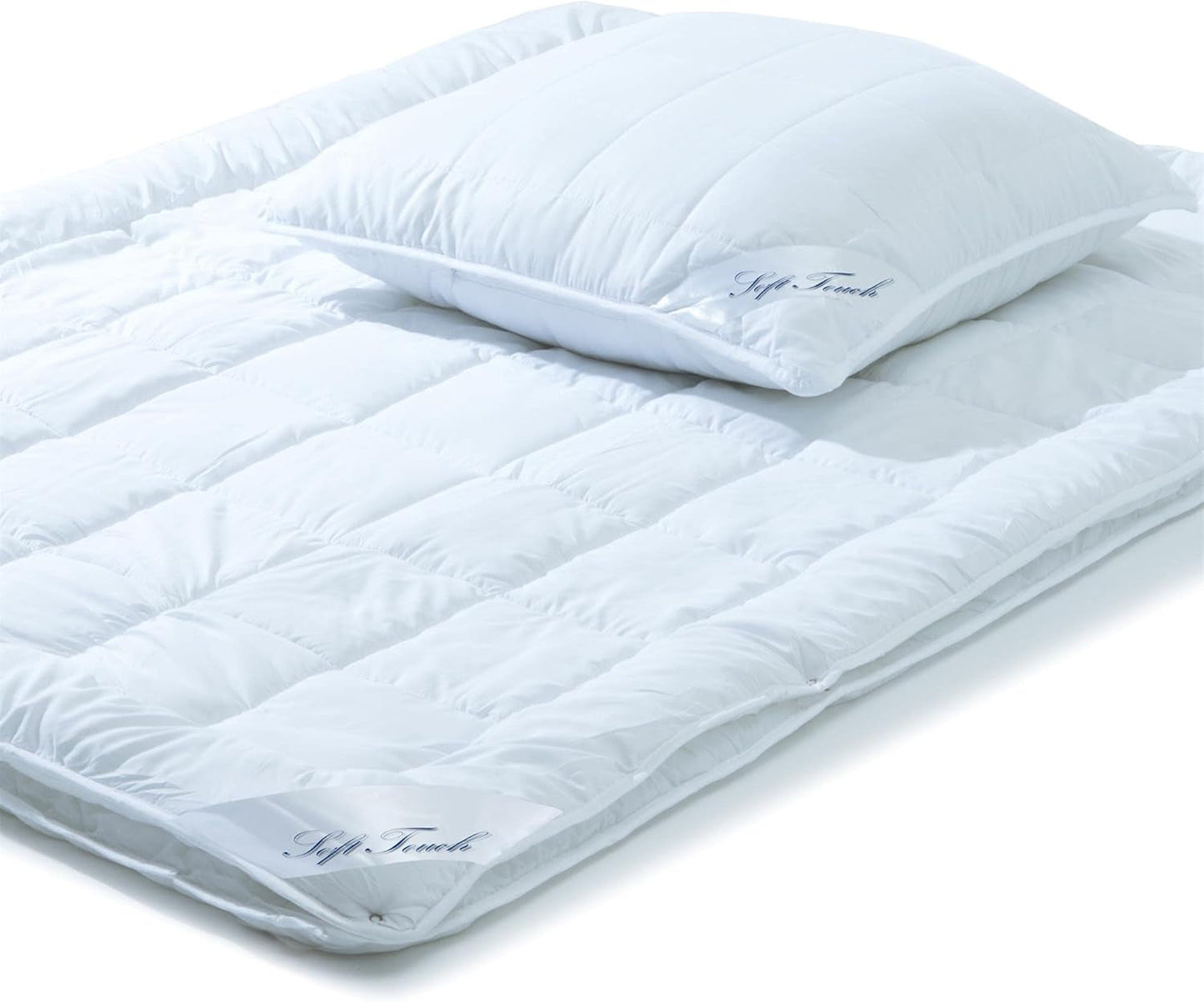 Aqua-Textil Soft Touch Parure enfant Couette 100 X 135 Cm 250G et 350G avec oreiller 40 X 60 Cm 150G Couette 4 saisons Climatisée Couettes et couettes Oeko-Tex Naty Shop 155X220 Cm + 1X 80X80 Cm 4 saisons