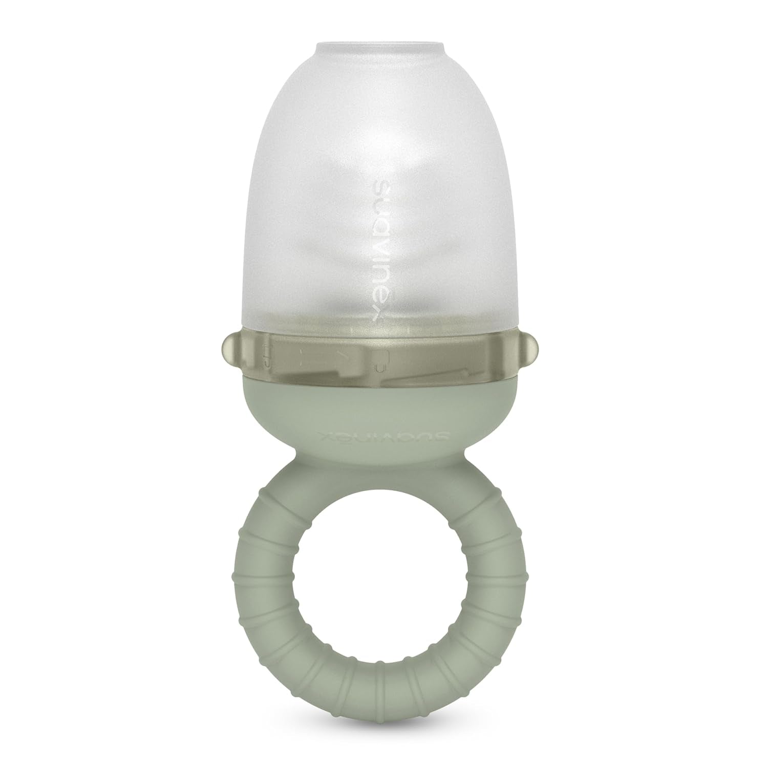 Suavinex Pare-mastication pour bébé en silicone de qualité alimentaire avec couvercle, facile à nettoyer, passe au lave-vaisselle et au congélateur, apaise les gencives 6 mois, vert
