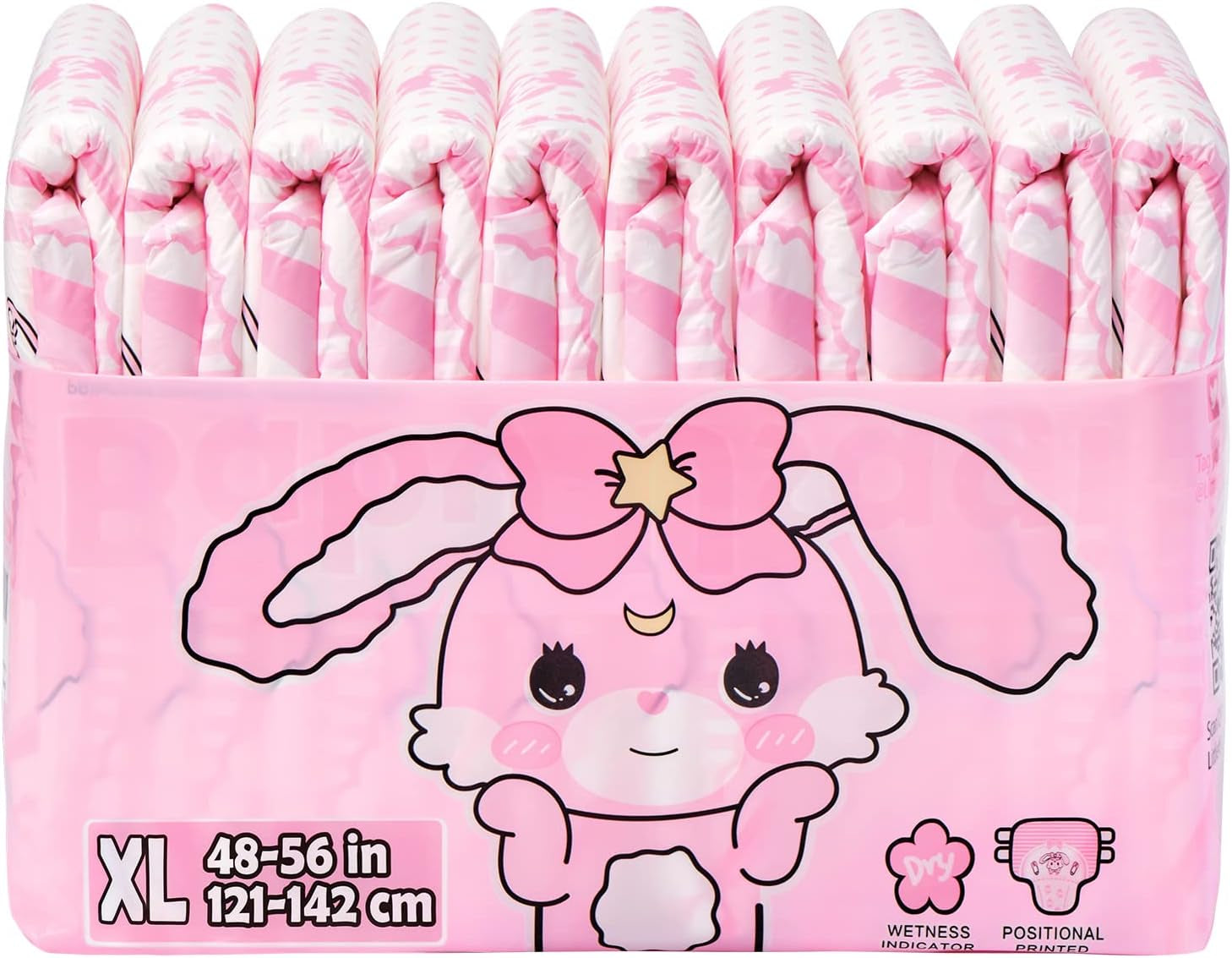 Couches imprimées adultes 5500-5800 ml, 10 pièces - Baby Usagi (XL)