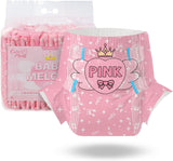 CutiePlusU Couches pour adultes, 10 pièces, culottes jetables pour incontinence avec drap pour femmes et hommes, absorption maximale pendant la nuit – Petite princesse (grande taille 94-119 cm)