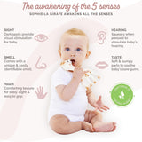 Sophie la girafe - Coffret bébé + anneau de dentition - Caoutchouc 100% naturel - Coffret d'activités bébé - Jouet d'éveil