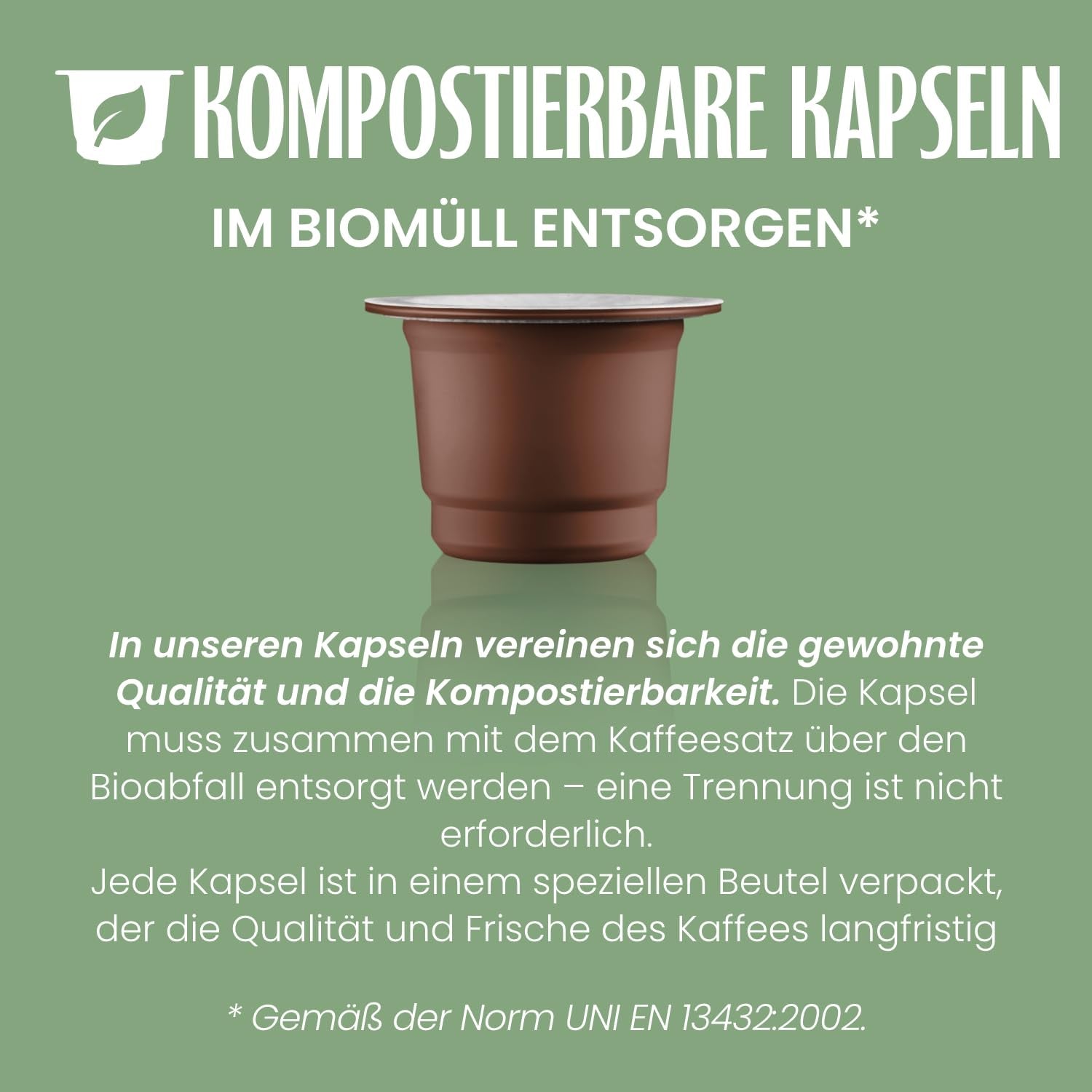 Caffè Vergnano 1882 - Èspresso Kompostierbare Kaffeekapseln , Compatible Avec Nespresso, Intenso (Intenso) - Packung Enthält 100 Kapseln