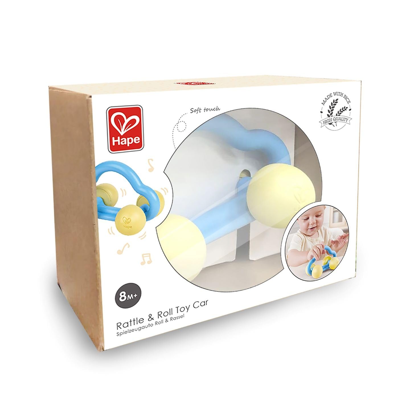 Hape Roll & Rattle Jouet Voiture, Jouet pour Bébé Bebe Naty Shop Toys
