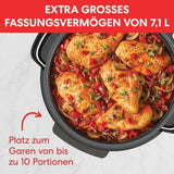 Mijoteuse supérieure Instant Pot, multicuiseur 7,1 L, 4 fonctions de cuisson, mijoteuse 800 W Naty Shop
