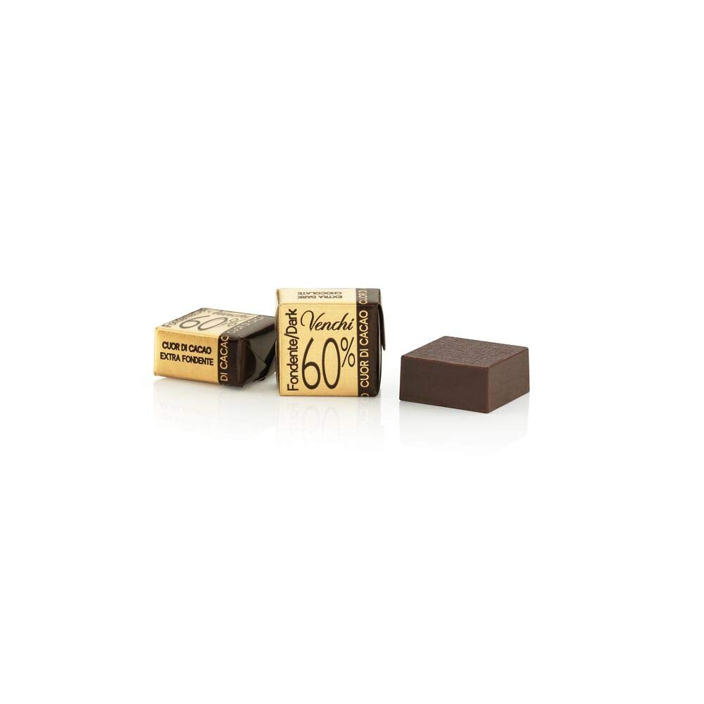 Venchi Cubotto à base de chocolat noir pur à 60% en emballage de 1 kg - végétalien, sans gluten