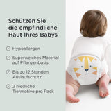 Couches Kit & Kin Premium, taille 4 (9-14 kg), 128 pièces, à base de plantes et hypoallergéniques, protection fiable contre les fuites, végétaliennes et sans cruauté envers les animaux