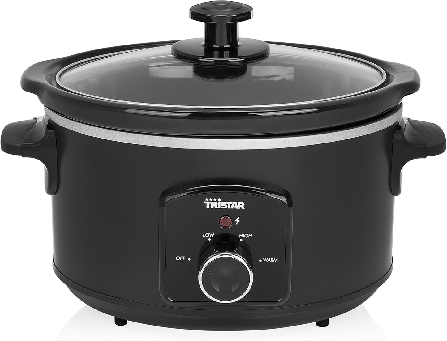 Mijoteuse Tristar VS-3915, marmite en céramique en acier inoxydable avec 2 niveaux de chaleur et fonction maintien au chaud, mijoteuse 3,5 L Naty Shop Manuelle Steuerung