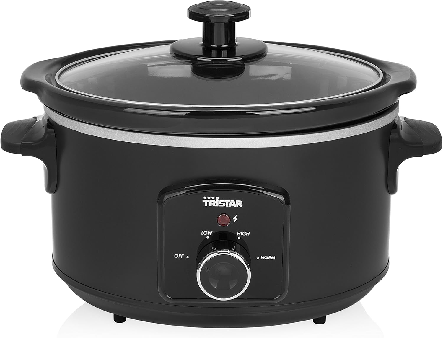 Mijoteuse Tristar VS-3915, marmite en céramique en acier inoxydable avec 2 niveaux de chaleur et fonction maintien au chaud, mijoteuse 3,5 L Naty Shop Manuelle Steuerung