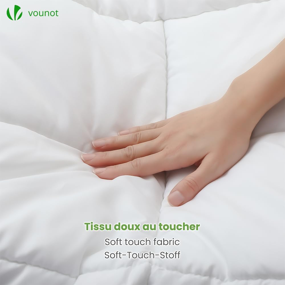 VOUNOT Couette 155X200Cm, Lot de 2 Couettes Hiver 4 Saisons 500GSM, composé de 2 couettes nouées ensemble Couette Adaptable été comme hiver, Norme Oeko-Tex Couettes et couettes Naty Shop