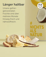 Mélange de fruits lyophilisés BUAH® | Ananas, bananes, pommes et noix de coco lyophilisés sans sucre ajouté | 100% fruits | Vegan, sans gluten, sans lactose (192g) Produits déshydratés Naty Shop