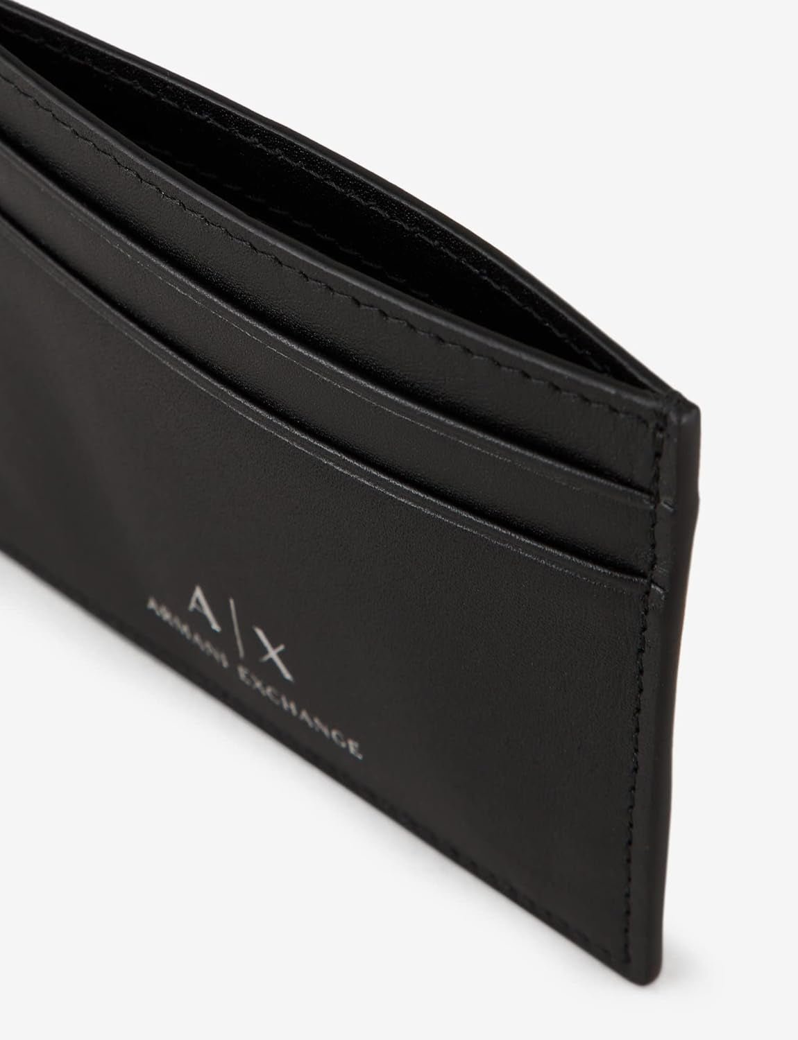 Armani Exchange Accessoire de voyage en cuir lisse avec logo pour homme - Housse porte-cartes, portefeuille noir pour homme Naty Shop