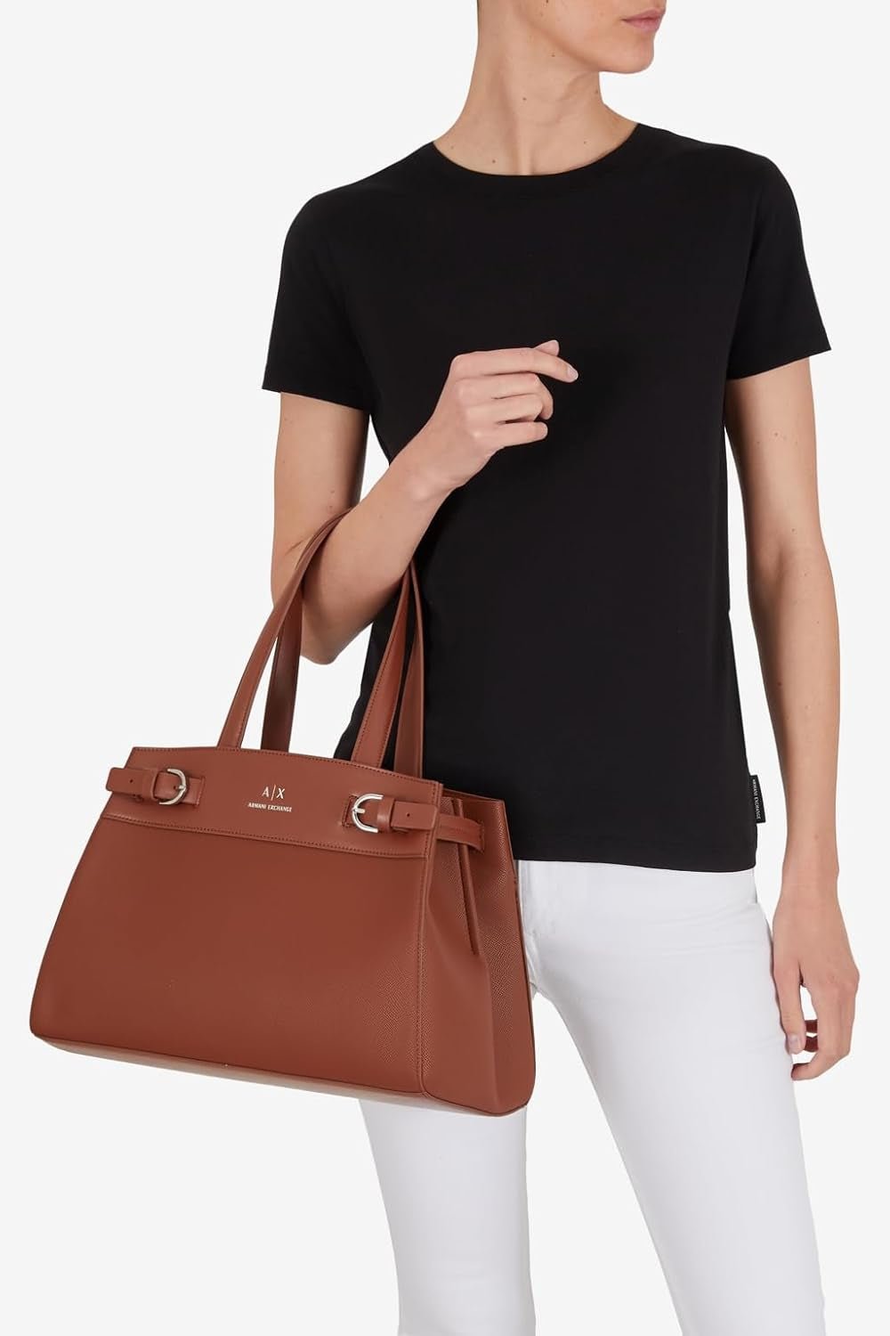 Armani Exchange Essential, Milano 91, Double Bucke L Tote Bag Femme Naty Shop Sacs