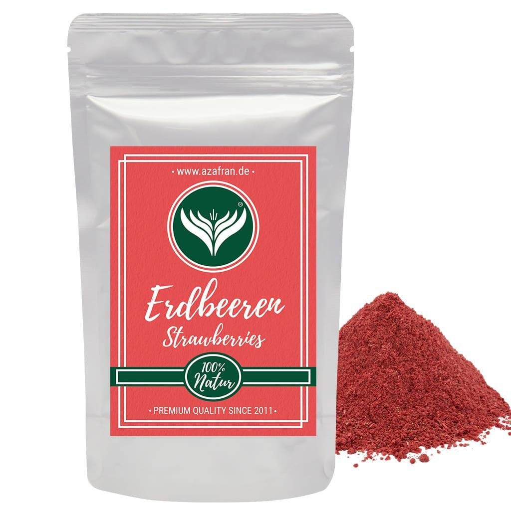 Poudre de fraise Azafran, fraises lyophilisées (moulues), poudre de fraise 250g Produits déshydratés Naty Shop Titre par défaut