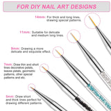 Sularpek Nail Art Pinsel, 5 Stück Nageldesign Pinsel, Nail Art Dotting Tools, Nail Art Liner-Pinsel, Zum Herstellen von Nagellack, Punktieren, Feinmalerei, DIY