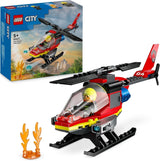 Hélicoptère des pompiers de LEGO City, ensemble de jouets d'hélicoptère et figurine de pilote, hélicoptère de pompiers pour une expérience de jeu imaginative, cadeau pour les enfants, garçons et filles à partir de 5 ans 60411 Jeux de construction Besuche den LEGO-Store Singur