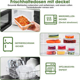 YASHE Pot de Conservation des Aliments avec Couvercle, Ensemble de 12 Pots de Conservation en Plastique, sans BPA, 100 % étanches, empilables et Transparentes, boîtes de Conservation des Aliments Naty Shop