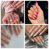 GZMAYUEN Nail Art Perles Micro Caviar pour Nägel, 0.3-3Mm Argent Doré Mini Caviar Strasssteine, Weiß Beige Mini Nägel Perlen Microperlen Décoration pour Nägel