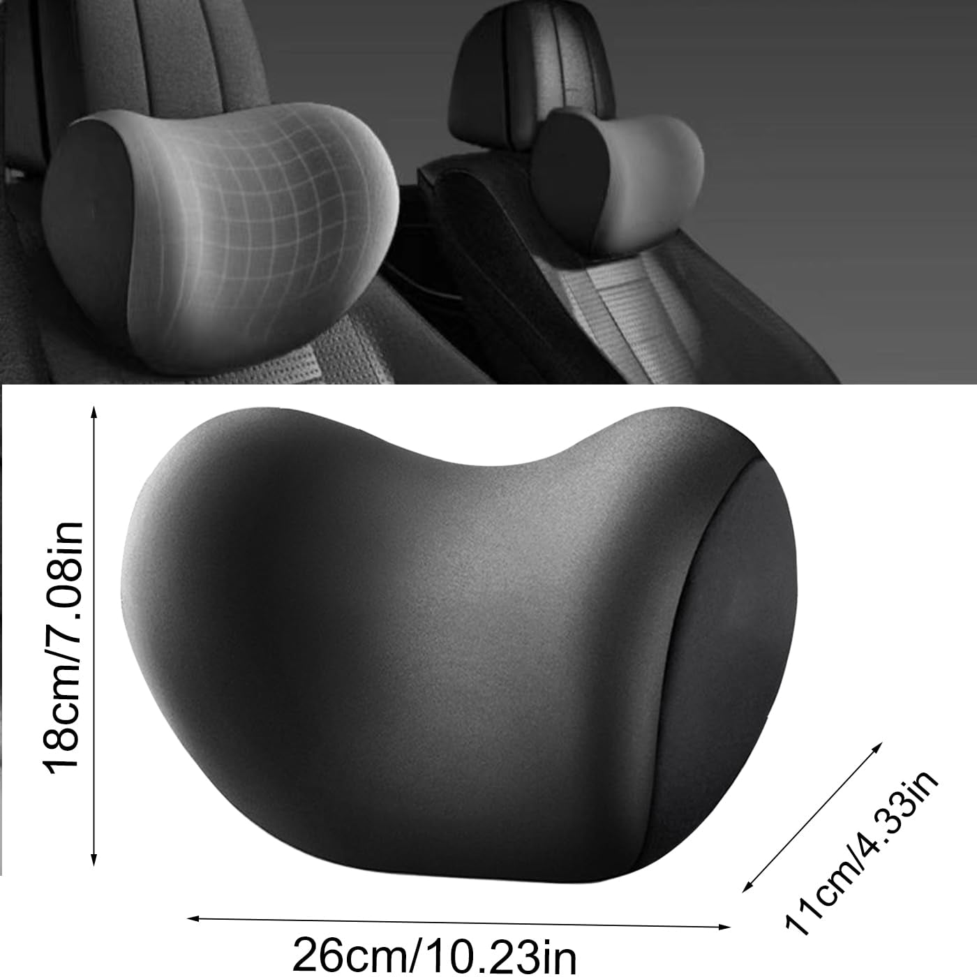 Oreiller cervical de voiture Oreiller doux pour appui-tête de voiture Oreiller pour appui-tête de voiture Oreiller pour appui-tête de voiture Oreiller accessoire Oreiller à mémoire de forme Accessoire de voiture en coton Oreiller appui-tête Oreiller appui-tête (Noir) Oreillers orthopédiques cervicaux Naty Shop