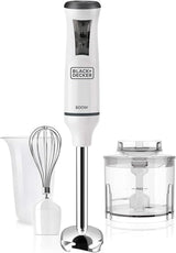BLACK+DECKER Batteur sur socle | BXHBA1500E | 1500 watts | 20 vitesses | Turbo | Bois d'Édel | Protection anti-spritz | Y Compris Pürieraufsatz, Schneebesen, Zerkleinerer Und Messbecher Cuisine Naty Shop Single 3 Zubehörteile 600W
