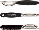 Naty Shop Microplane Éplucheur ambidextre professionnel à double lame en acier inoxydable