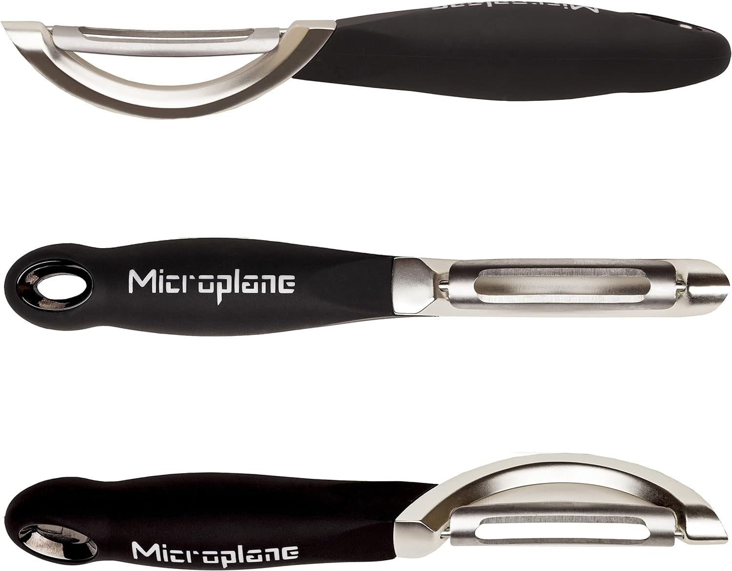 Naty Shop Microplane Éplucheur ambidextre professionnel à double lame en acier inoxydable