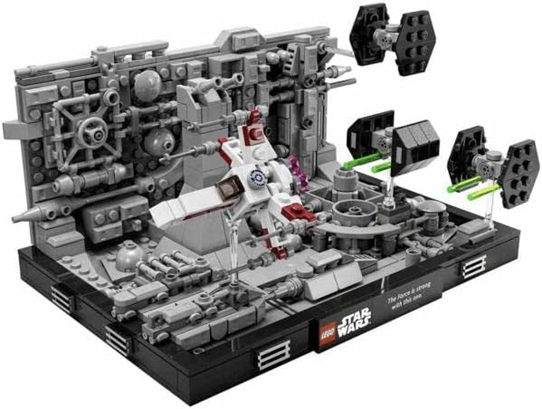 LEGO 75329 Star Wars Ensemble diorama de tranchée de l'Étoile de la mort, kit de modèle adulte X-Wing de Luke Skywalker, marchandises pour les fans d'A New Hope, décoration de chambre, ensembles de construction cadeaux Besuche an LEGO-Store