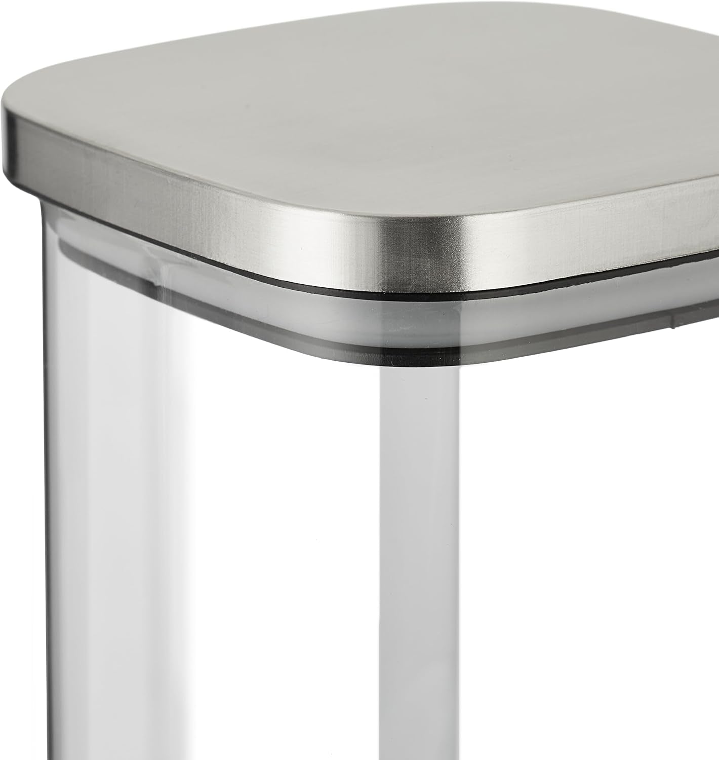 Lot de 3 bocaux de conservation Relaxdays avec couvercles, bocaux de conservation carrés de 600 ml, récipients en verre étanches, boîtes de conservation alimentaires transparentes/argentées Naty Shop