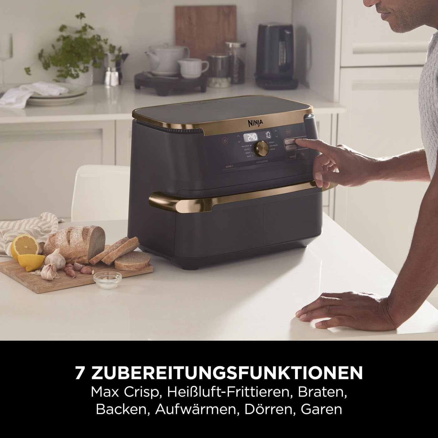 Friteuse à air double zone Ninja Foodi Flexdrawer, appareils électroménagers AF500EUCP Naty Shop
