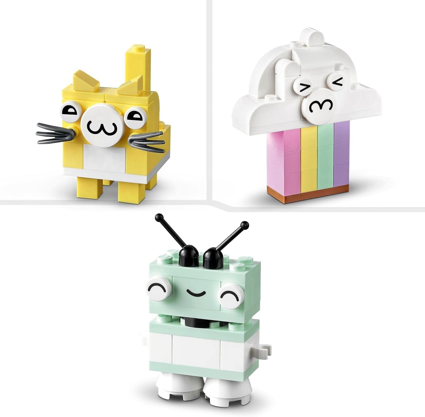 LEGO 11028 Ensemble de construction créatif pastel classique Boîte de briques, jouet de construction pour filles et garçons âgés de 5 ans et plus avec modèles ; glace, dinosaure, chat et plus encore Jeux de construction Besuche an LEGO-Store
