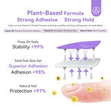 Saviland Colle solide pour pointes d'ongles : 2 pièces 15 g de colle artificielle extra forte à pression sur les ongles, colle UV gel pour femmes, salon de maison, bricolage, lampe UV/LED durcie