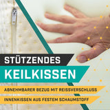 Oreiller compensé pour lit et canapé - Idéal comme oreiller de lecture, pour le dos du lit ou pour surélever les jambes - Mousse indéformable - Housse lavable