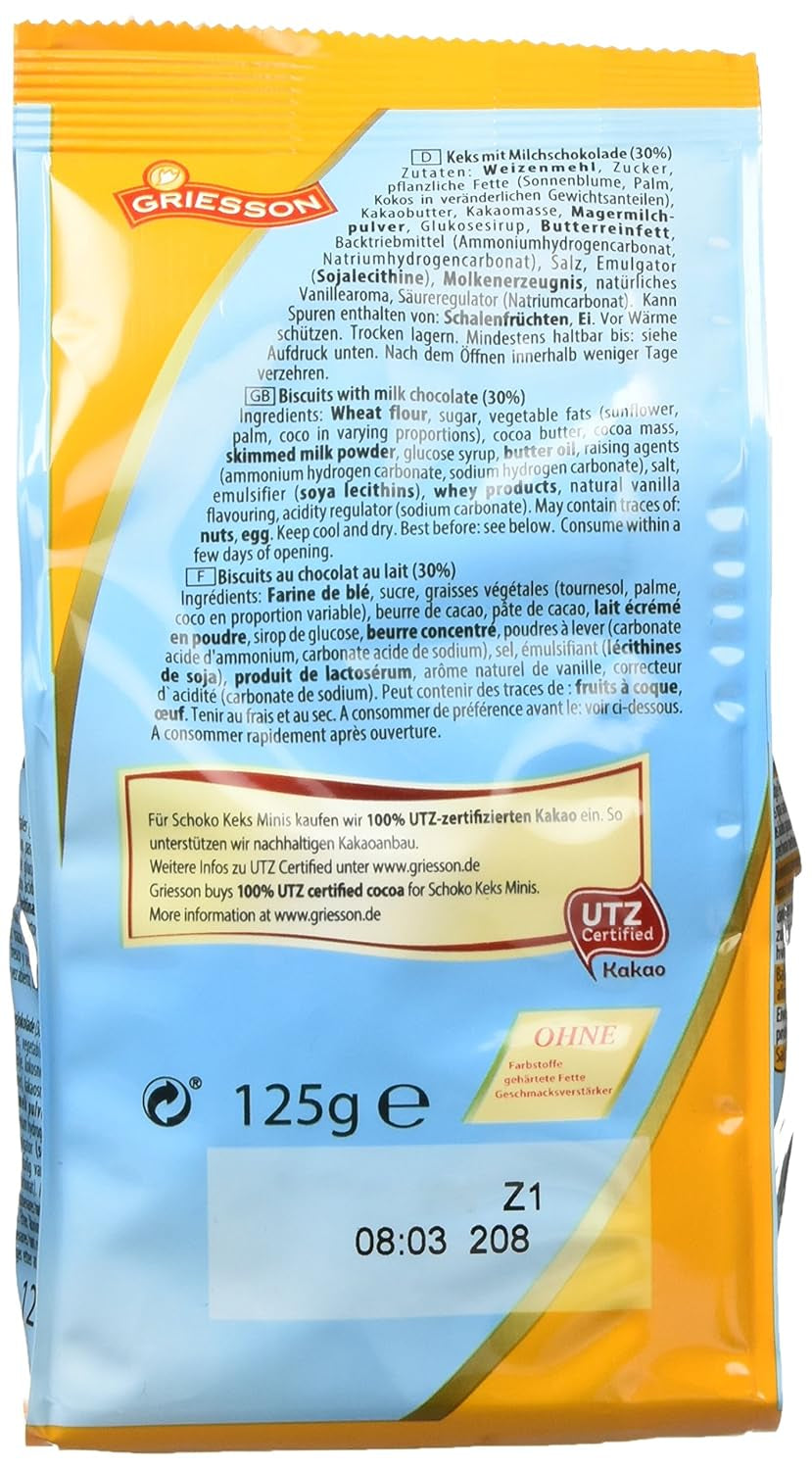 Griesson Mini Biscuits Chocolat Pack de 12 (12 sachets x 125g)