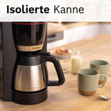 Bosch MyMoment TKA6M273 Machine à expresso à filtre, carafe thermique 1 L, 8-12 tasses, système anti-goutte, porte-filtre rotatif, programme de détartrage, réservoir d'eau amovible, 1200 W, noir mat