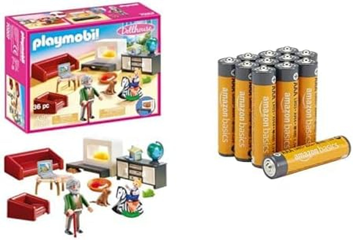 Amazon Basics Lot de 12 maisons de poupée pour salon avec effet lumineux, à partir de 4 ans et piles alcalines AAA, 10 ans